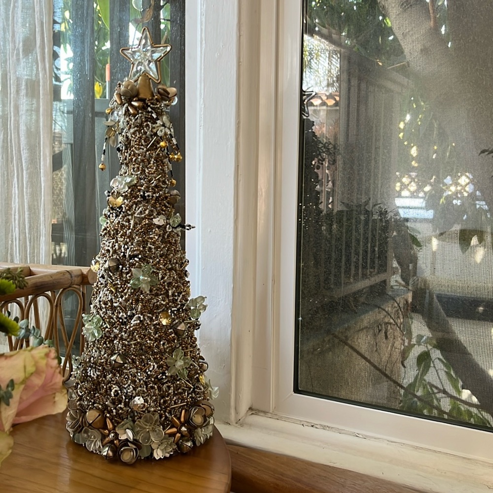 Mackenzie Childs 18” Snowfall Beaded Tree